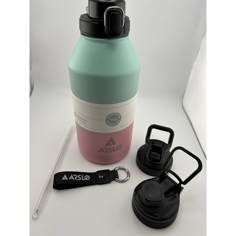 Arslo 64 Oz Mens Water Jug Stainless Steel Insulated Sport Water Bottle